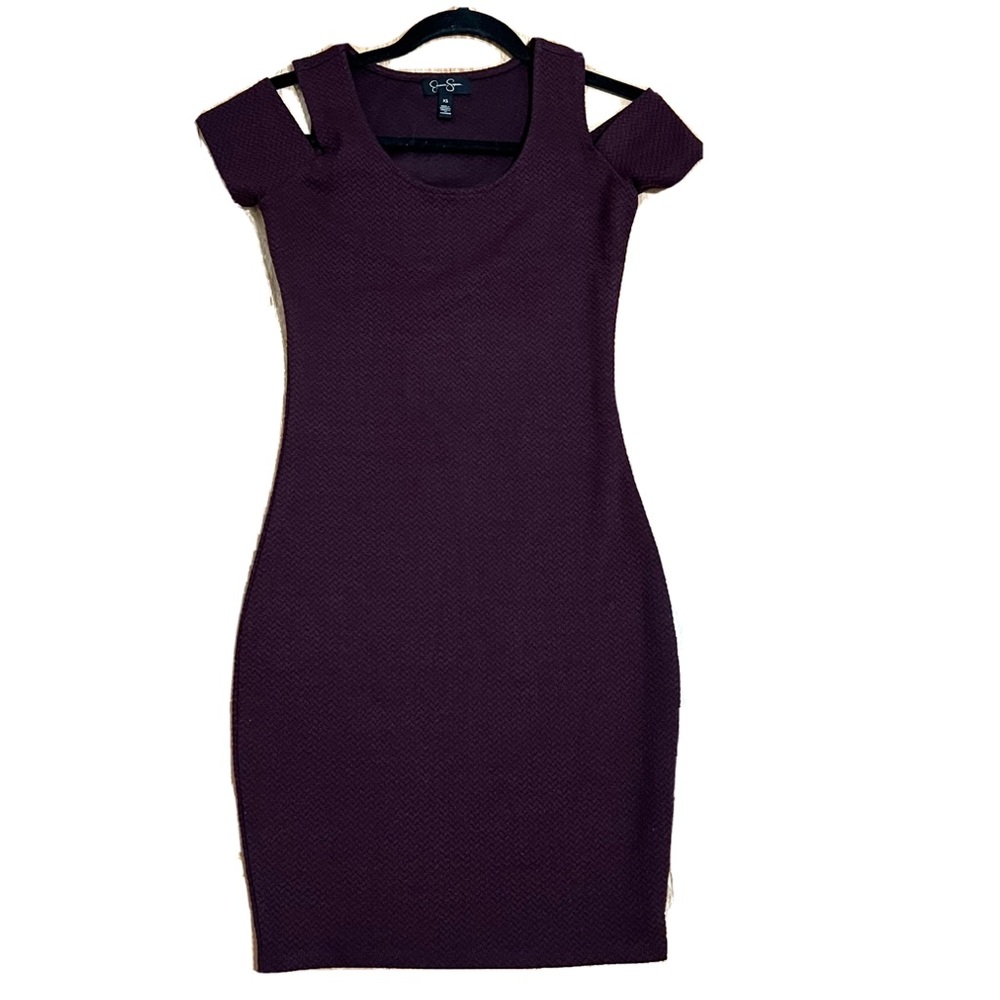 Jessica Simpson Burgundy Red Mini Dress Size XS Cold Shoulder Cocktail Short